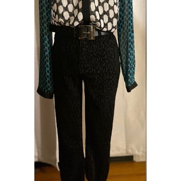 Time and Tru Flocked Black Skinny Pants Sz S - Picture 1 of 4